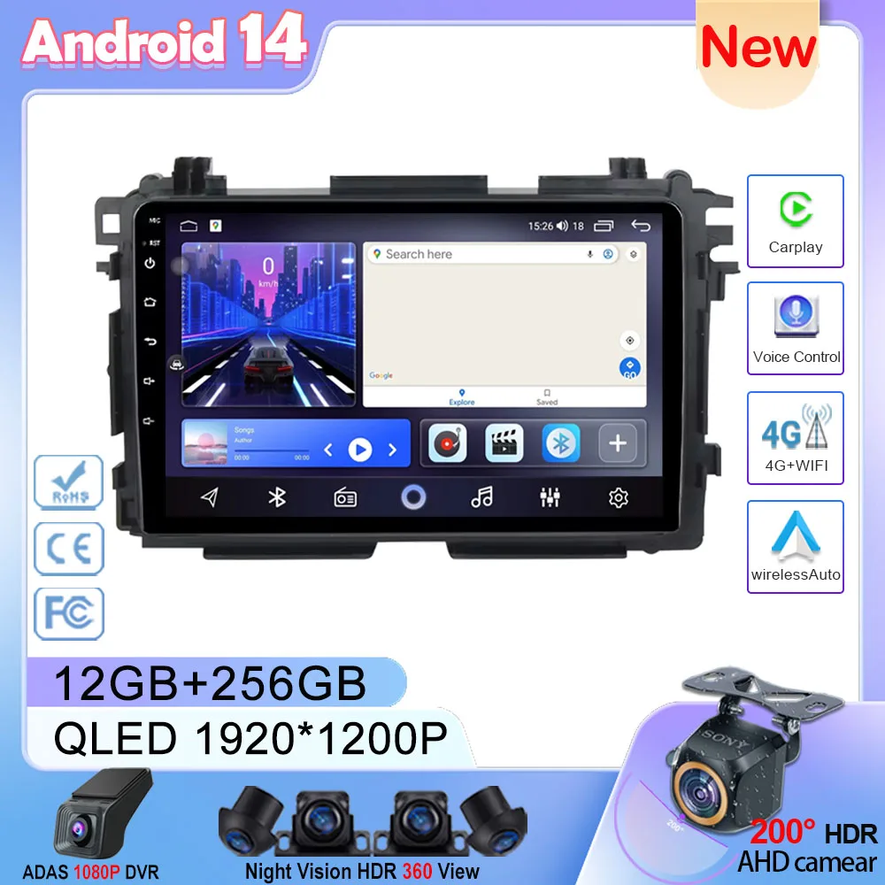 

Android 14 Car Radio For Honda Vezel HR-V HRV XRV 2015 - 2017 Multimedia Player Car Stereo Carplay Auto BT Navigation Autoradio