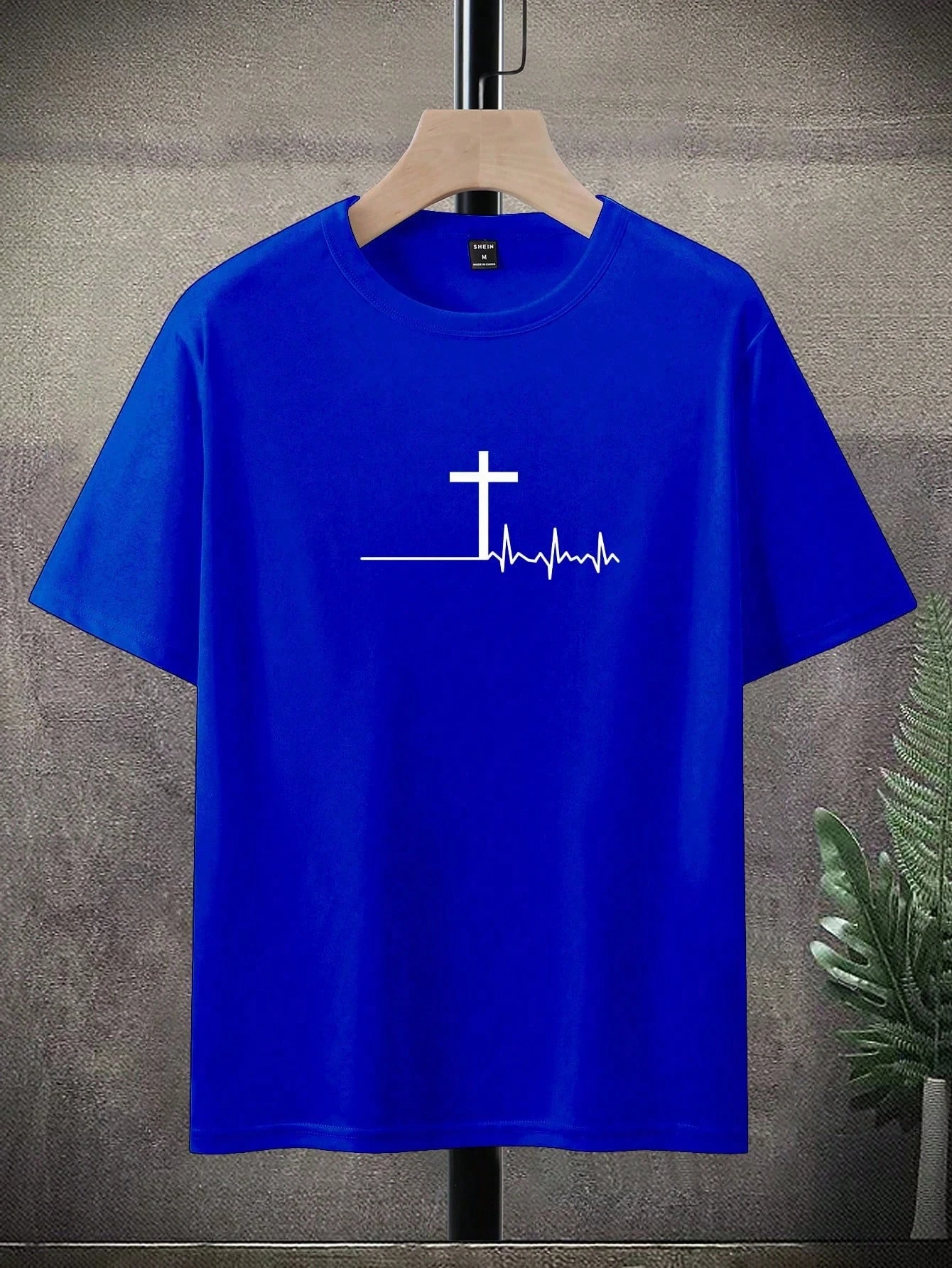 

Men Christian Cross Heartbeat T Shirt Faith Jesus Love Graphic Religious Short Sleeve Casual Streetwear Top Gift for Believers
