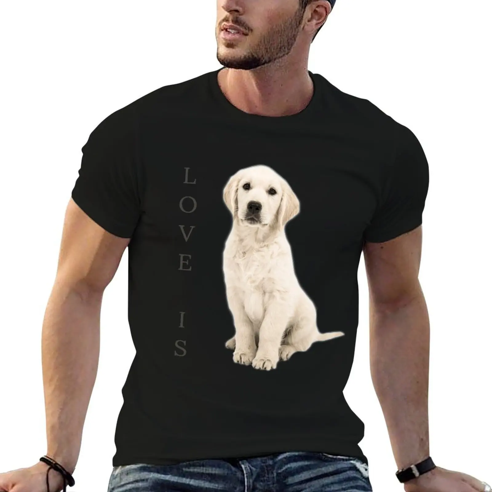

Love Is White Labrador Gift for Lab Mom or Dad T-Shirt t shirts for man cotton funny man t shirt designer T-Shirt