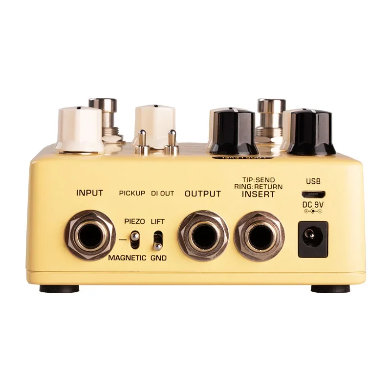Acoustic Guitar Preamp DI Pedal Piezo Magnetic Pickup Switch Ground Lift FX Loop USB Direct Box for Live Gigging