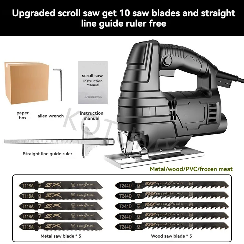 Electric Jig Saw Multifunctional Cutting Equipment For Thin Steel Aluminum Plastic Sheet Curve Profiling And DIY Handicraft