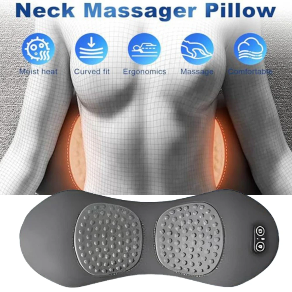 

3-in-1 Back Massager Heat Vibration for Back Pain Relief Herniated Disc Stretch Support Traction Lower Back Massage Pillow