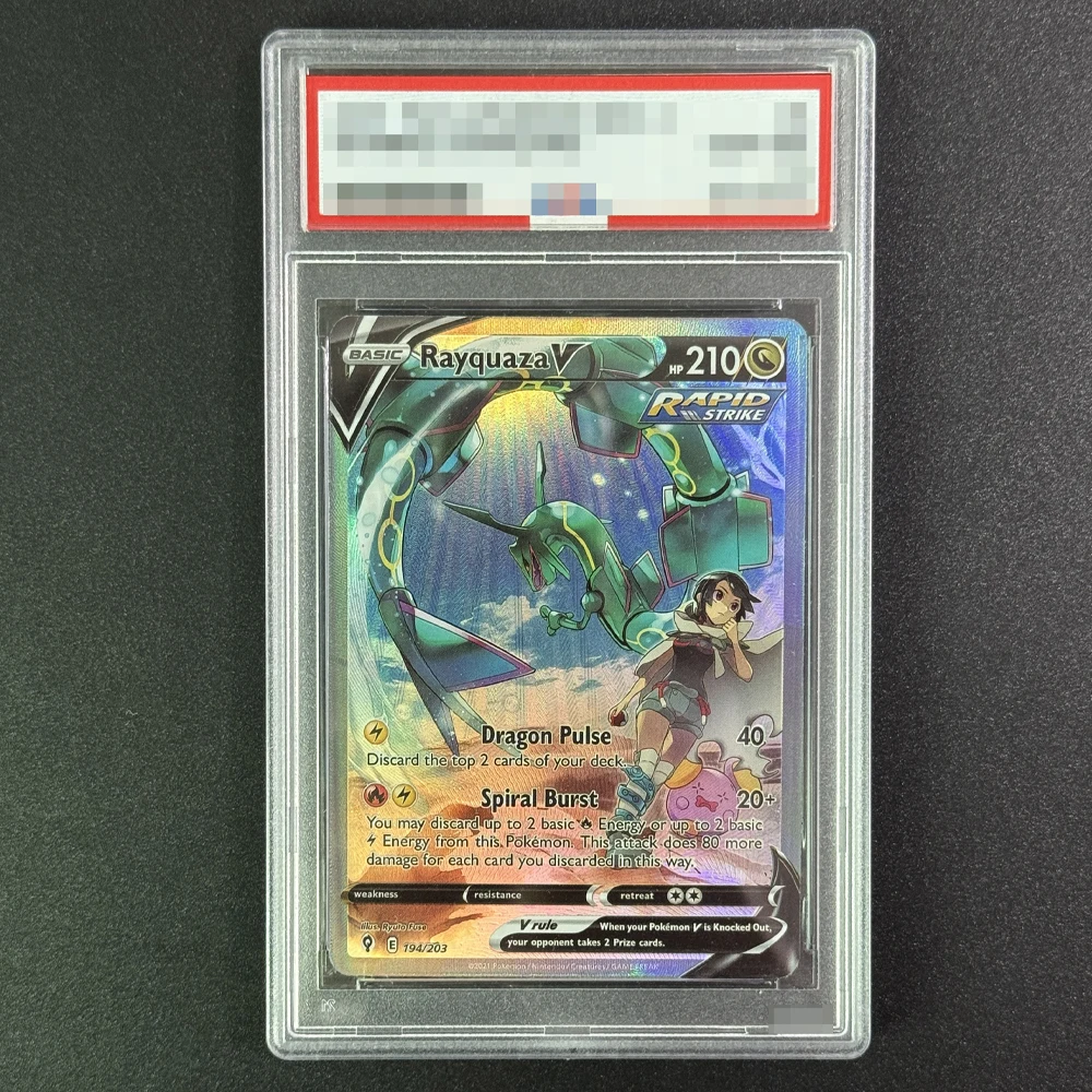 Diy PTCG P.M. Pikachu Garchomp Moltres Rayquaza Magikarp Mewtwo Bewertungskollektionskarten Selbstgemachte Kopie abgestufte Karten