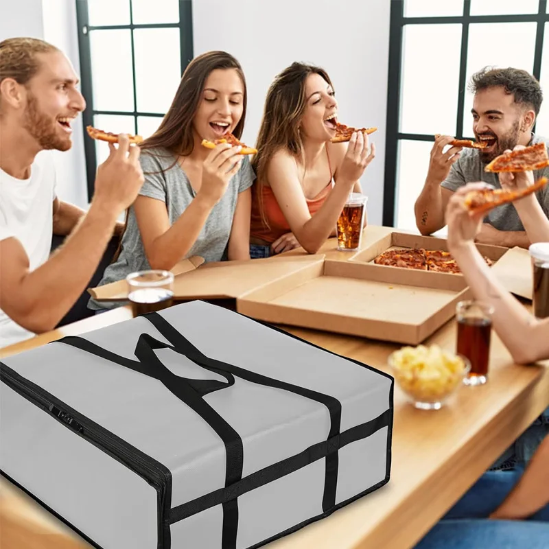 

Gray Pizza Insulated Bag Delivery Bag Thermal Food Bag Grocery Bag