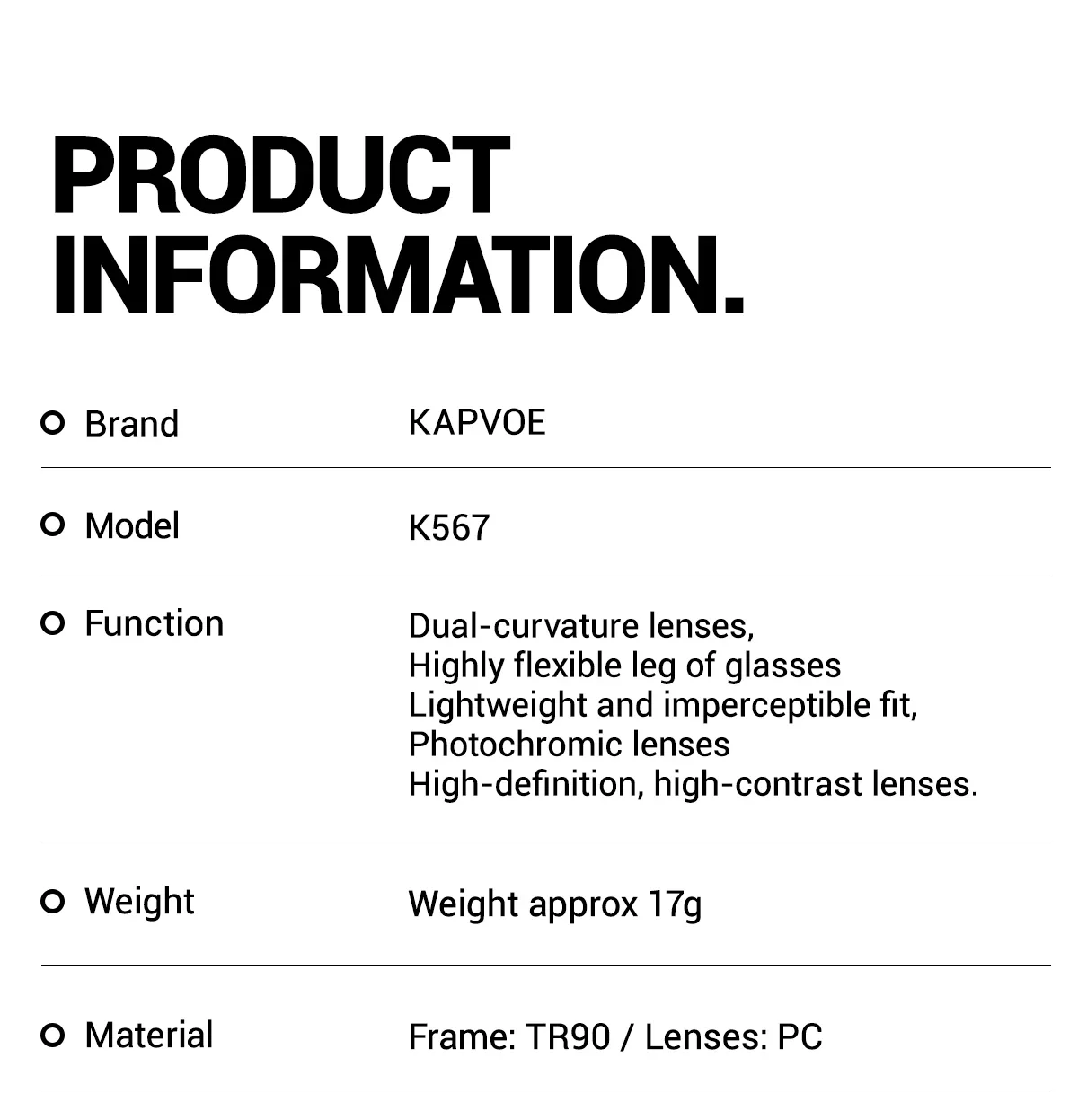 Kapvoe 2026 Wanderbrille Photochrome Radsport-Sonnenbrille Laufbrille Sportbrille für Outdoor-Aktivitäten Hochbelastbare Hochelastische Schutzbrille – Detail 20