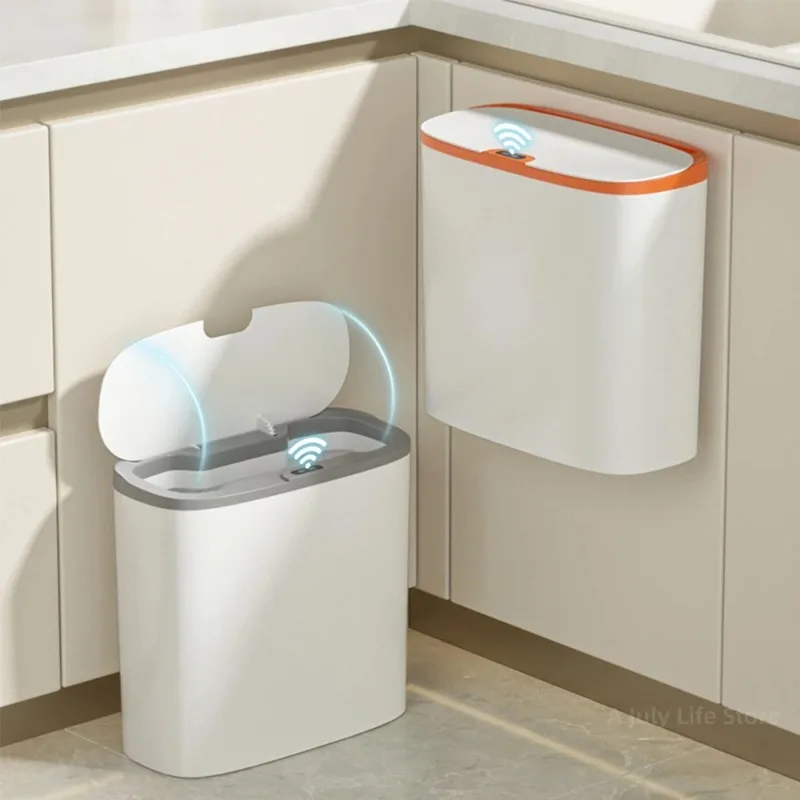 Imagem -04 - Lixo Sensor Inteligente Pode Wall Mounted Wastebasket Waterproof Narrow Seam Lixo Pode Resíduos Balde de Papel Balde Lixo Automático Novo 14l