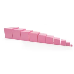 Montessori Sensory Toys Pink Tower Cubes Wooden Montessori Sensorial Materials Learning Educational Toys for Children ME2344H