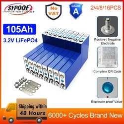 105Ah 3.2V LiFePO4 Battery Cell Max 3C Discharge with Complete QR Code Grade-A 6000+ Cycles DIY 12V/24V/48V Battery with Studs