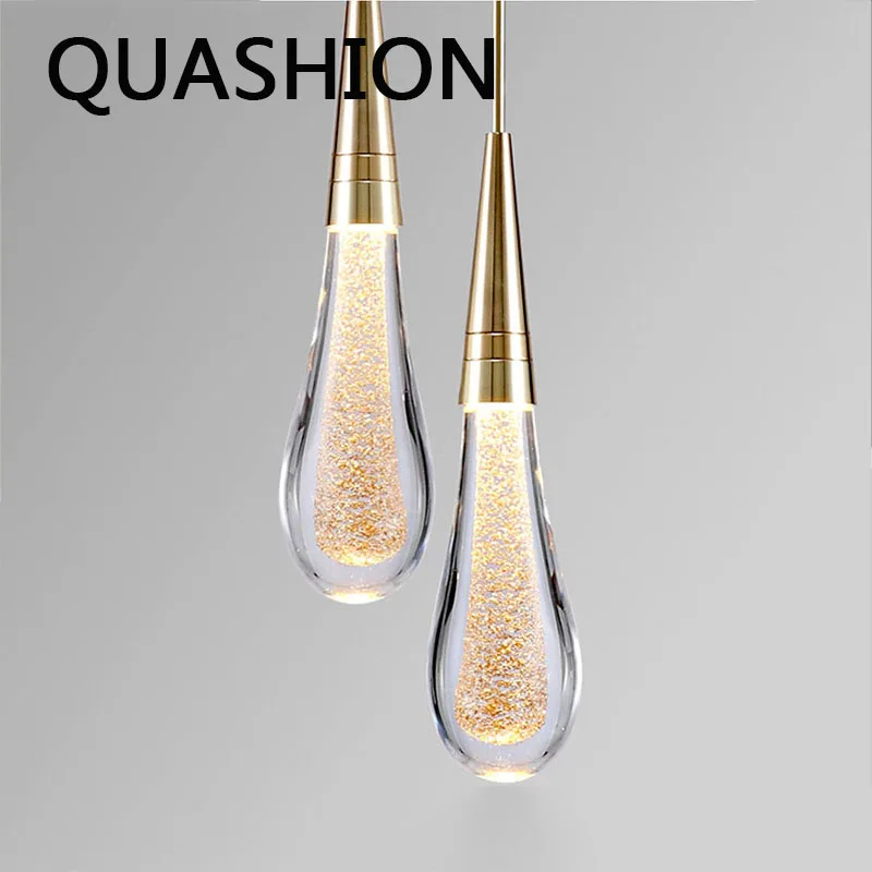 

Nordic Drop-shaped Pendant Lights New Crystal Art Pendant Lamp for Bedroom Bedside Luminaria Indoor Home Decors Lighting Lustre