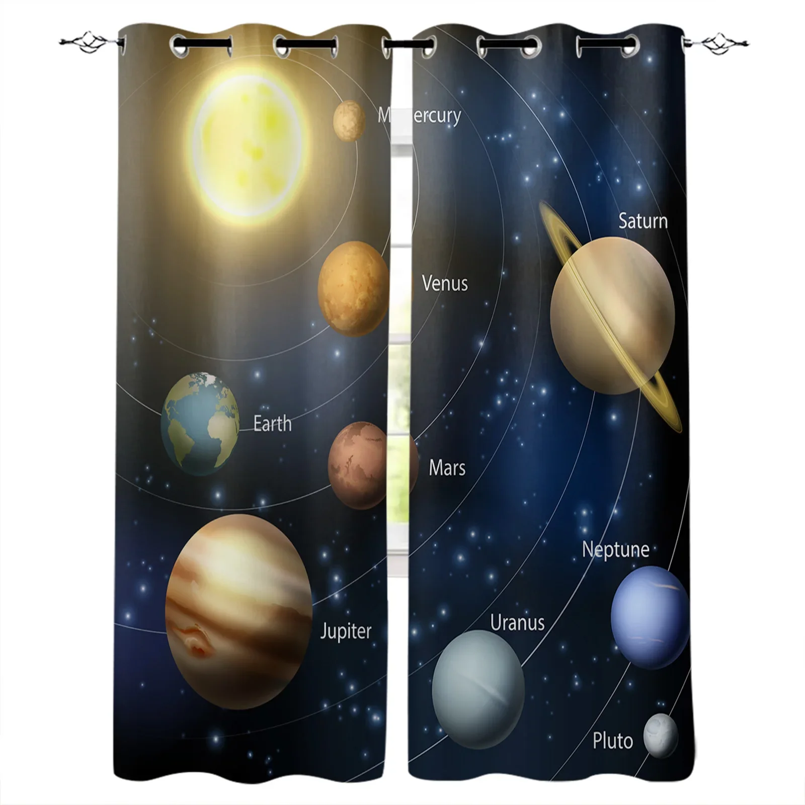 Milky Way Universe Sky Blackout Curtains Window Curtains For Bedroom Living Room Decor Window Treatments