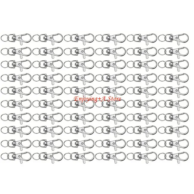 

PXPB Pack Of 60 Rotating Metal Keychain Clips Rings and Lobster Claw Clasp Hook Jewelry Making Accessories