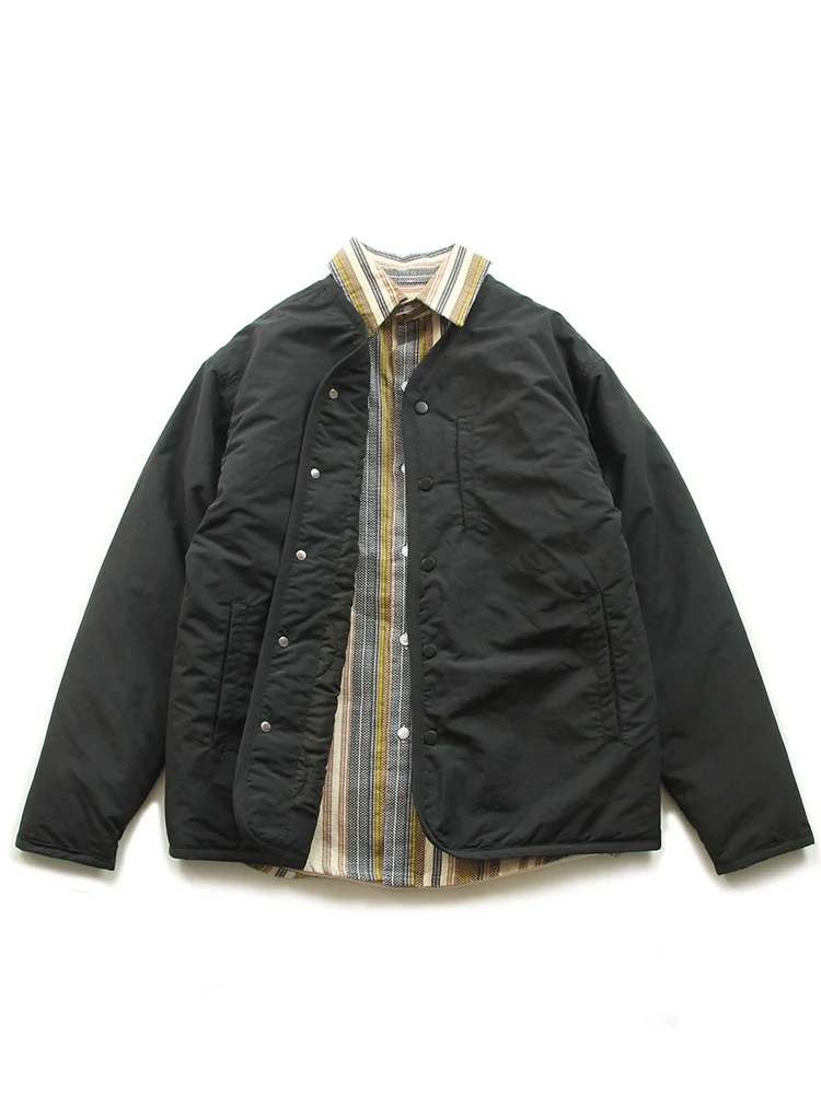 

Waterproof Pure Color Cotton Jaet Collarl Inner Fillable Multiwear Retro Japanese Sle Youth ular Spring Casual