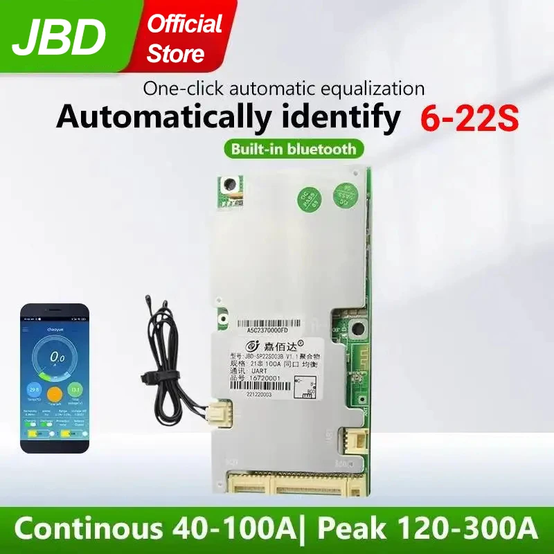 

JBD Smart BMS 36V 48V 60V Lifepo4 40A 50A 80A 100A Lithium Battery 6S 8S 10S 12S 13S 14S 15S 16S 20S 21S 22S Liion Bms with UART