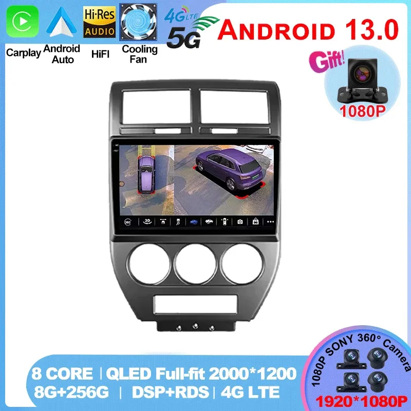 

for Jeep Compass MK Patriot 2006-2010 Radio 2 Din Android Stereo Screen GPS Autoradio Head Unit Carplay Car Multimedia Player