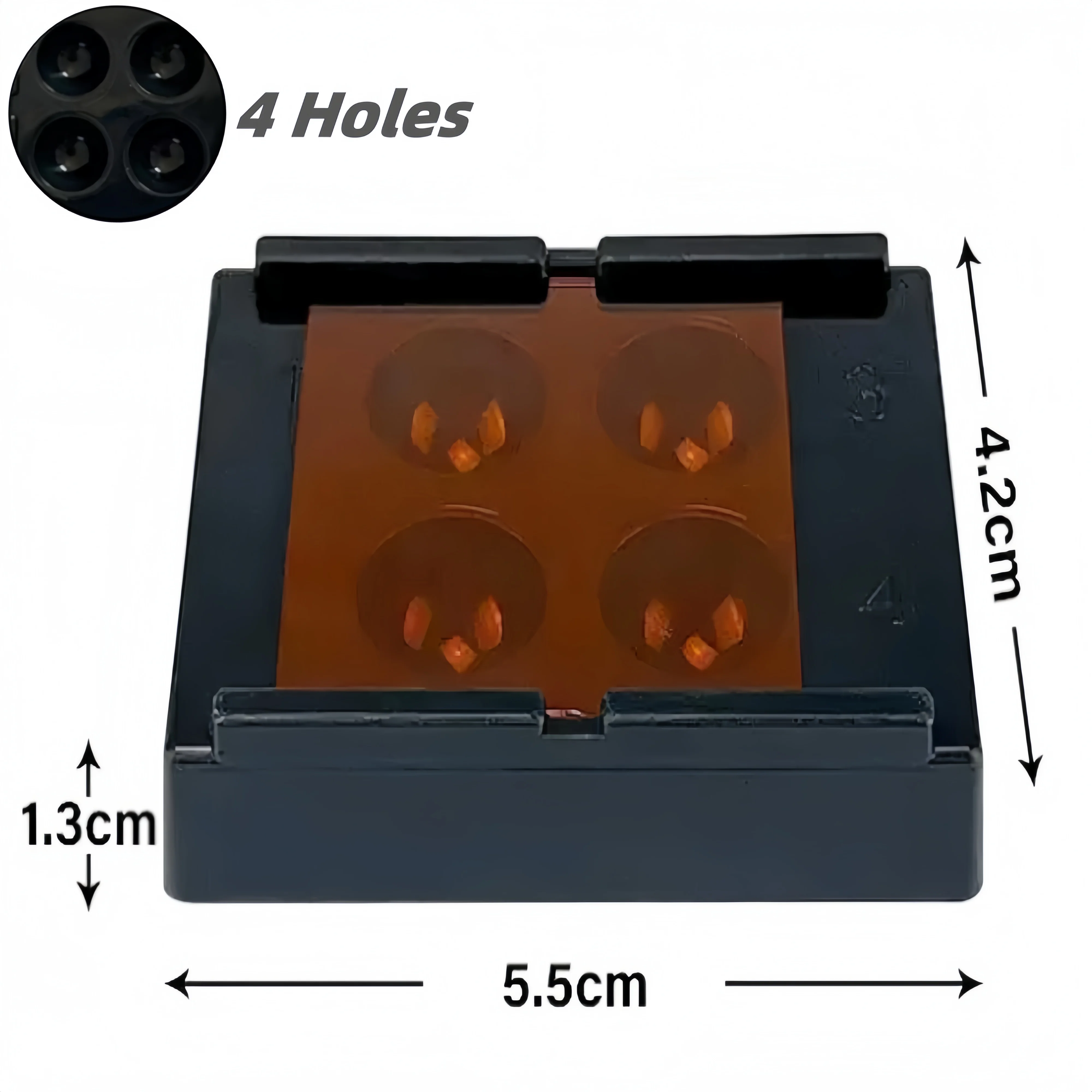 4 Slots Dental Resin Shade Light Box Dental Shading Light Box Composite Resin Mixing Well Light-proof Storage Hading Case