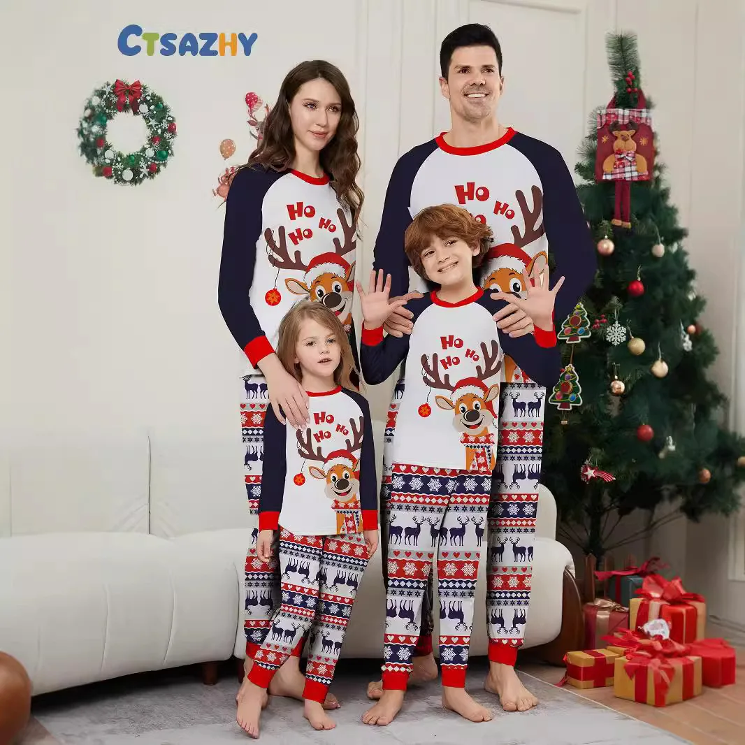 

Christmas Pajamas Set Family 2024 New Christmas Parent Child Loungewear for Women Men Baby Pet Sleepwear for Sleeping Family