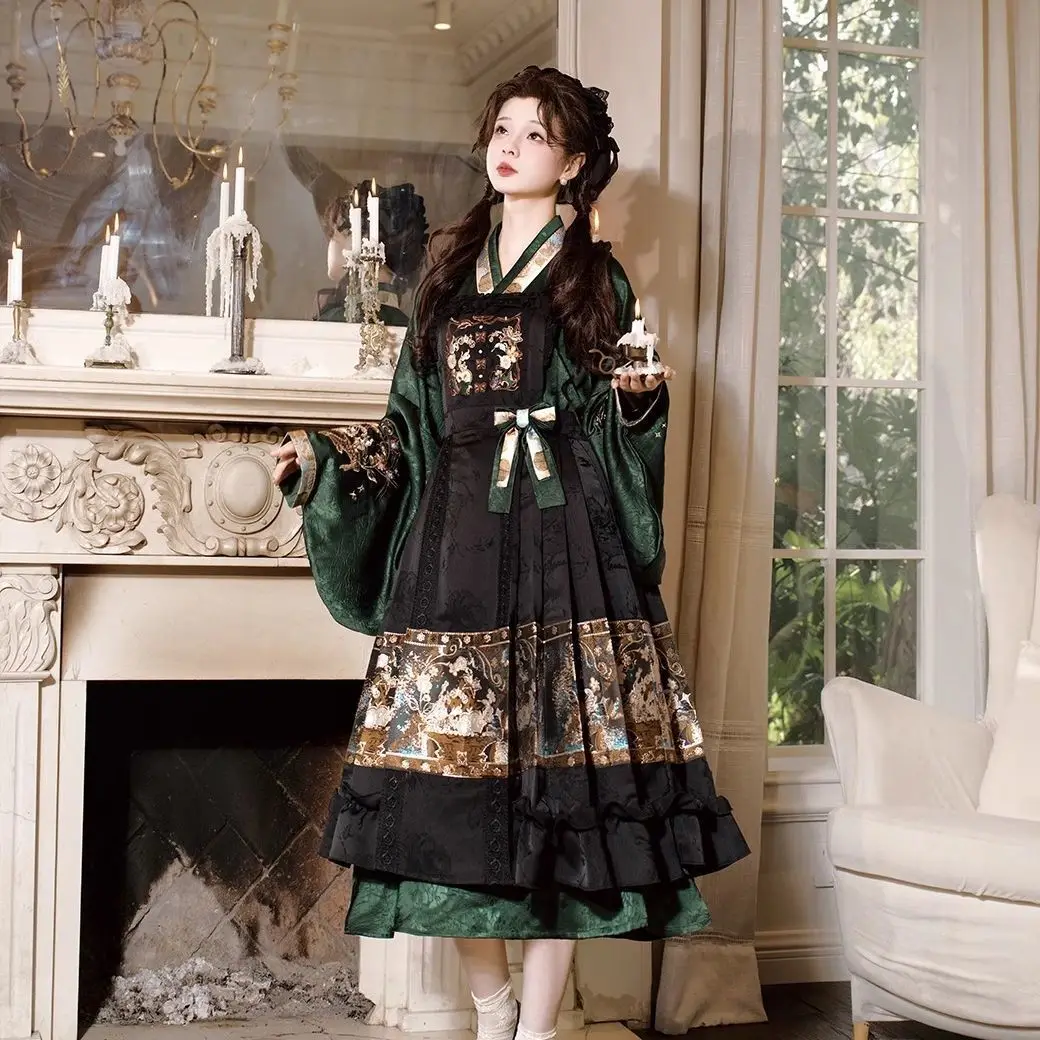 

New Chinese women Hanfu retro embroidery improved Han elements everyday hanfu gorgeous elegant cosplay Halloween party costume