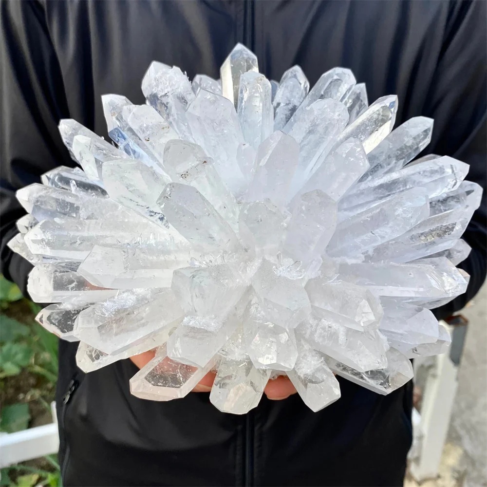 

Natural white crystal clusters, energy gemstones, spiritual healing, office, room decoration items, meditation, demagnetization,