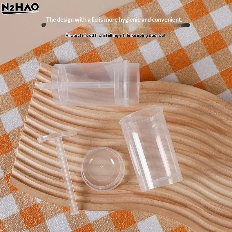 10pcs Pushable Cake Holders Diy Push Cake Mold Cylinder Shaped Cake Pusher Push Pops Plastic Containers With Lids For Kitchen view 4