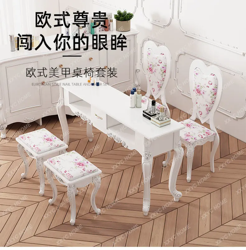 European manicure table and chair set single double nail table manicure table