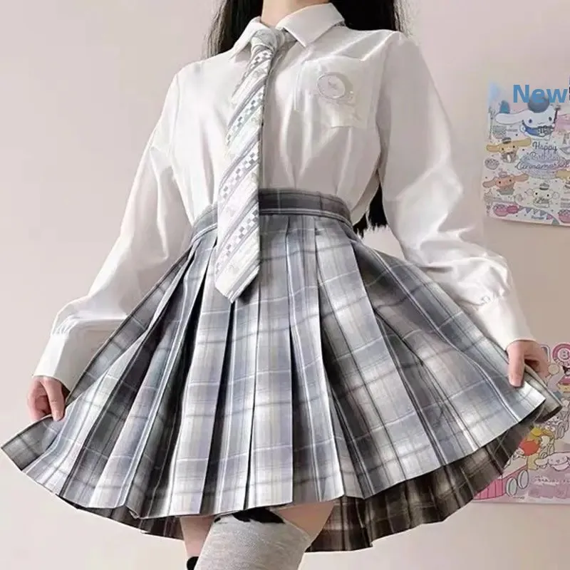 

Original Design Shirt Skirt Set Women's Plaid Mini Skirt Outfit Student Uniform School Style Japanese JK Cosplay Clothing