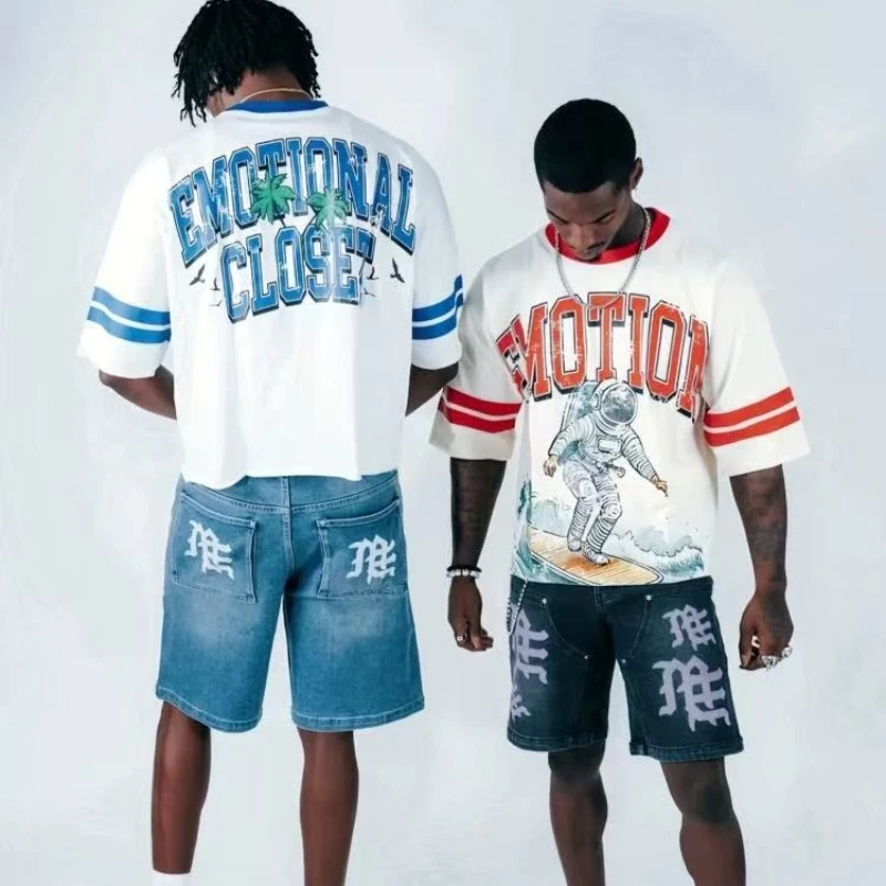 

MIXED EMOTION Short Sleeve Tshirt High Quality Logo Letters Print Hip Hop Casual Graphic T-shirt for Men Women Tee