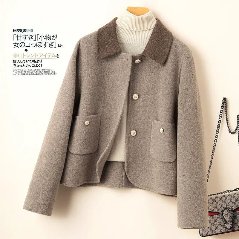 High-Quality Double-Sided Cashmere Coat Women Autumn Winter 2026 New Short Wool Jacket Female Loose Outwear