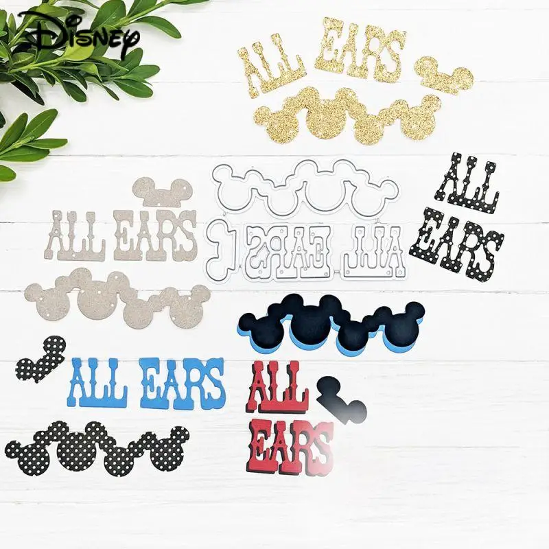 Disney Mickey Mouse Ears Words Metal Cutting Dies Stencil Diecuts for Diy Scrapbooking Paper Album Card Making Crafts Embossing