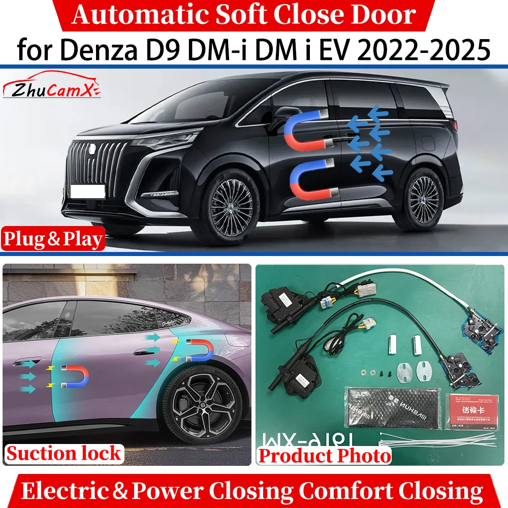 for Denza D9 DM-i DM i EV 2022 2023 2024 2025 Automatic Soft Close Door Electric Power Comfort Closing Suction lock Quiet System