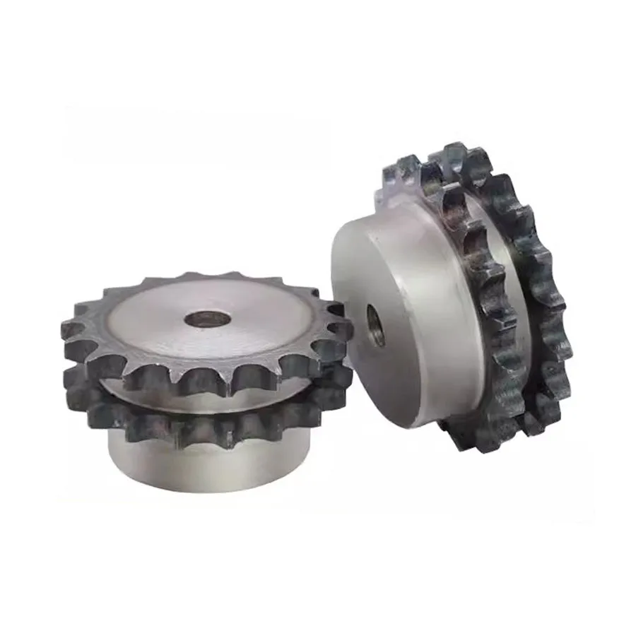 1/2PCS Double Row Sprocket Gear 3 Points 06B Double Sprocket Processing Custom Sprocket 15-30 Teeth Craft Hole Can Be Customized