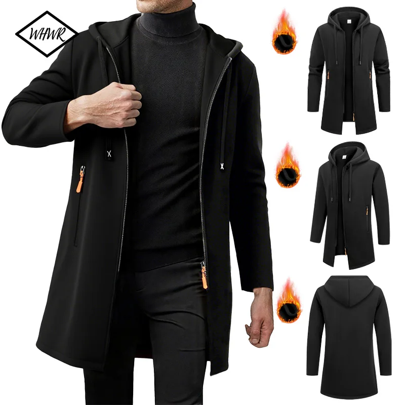 

Men's Hoodie Long Sleeve Sweatshirts for Men Zipper Hoodies Man Oversize Jacket Work Coat Outdoor Windproof Streetwear Jacket