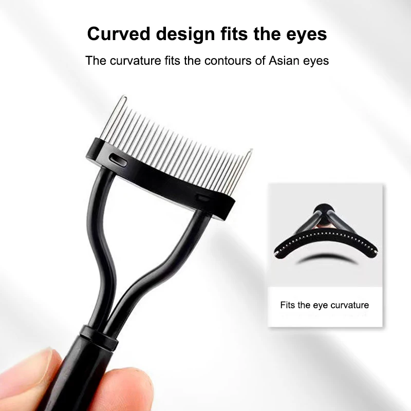 Eyelash Separator Metal Teeth Straight Eyelash Curler Beauty Makeup Stainless Eyelash Brush Comb Mascara Curl Makeup Tool