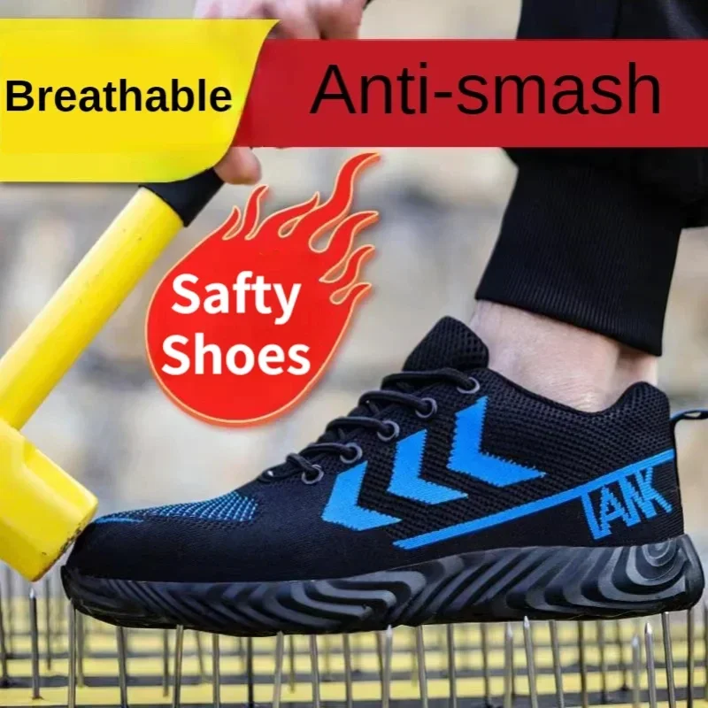 

Work Safety Shoes for Men Steel Toe Anti-puncture Working Shoes Men Breathable Sneakers High Quality Non-Slip Men's Casual Shoes