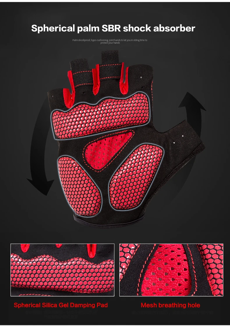 Herren MTB Bike Motocross Handschuhe Halbfinger-Radfahrhandschuhe Luvas Guantes für Fahrrad – Detail 8