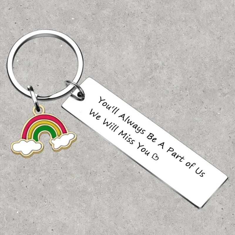 Hot Goodbye Farewell Gift Appreciation Jewelry coworker Leaving Keychain Colleague Jewelry Friendship Retirement Key Rings