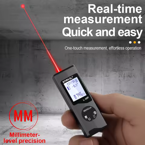 Mini Laser Rangefinder Digital Tape Measure Laser Ruler Aluminum Alloy USB Fuselage Measuring Distance: 30/50M Electronic Level