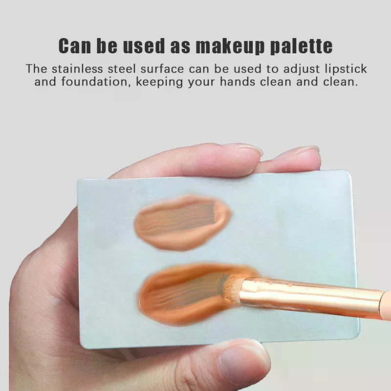 /ACR/Steel Shatter-Proof Ultra-thin Cosmetic Mirror With Keyring Portable PU Leather Sleeve Pocket Card Mirror Makeup Stainless