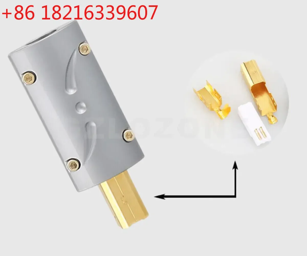 Viborg Hiend USB Plug Phosphor Bronze Gold Plating 2.0 Square/Flat Plug ( B6-97)