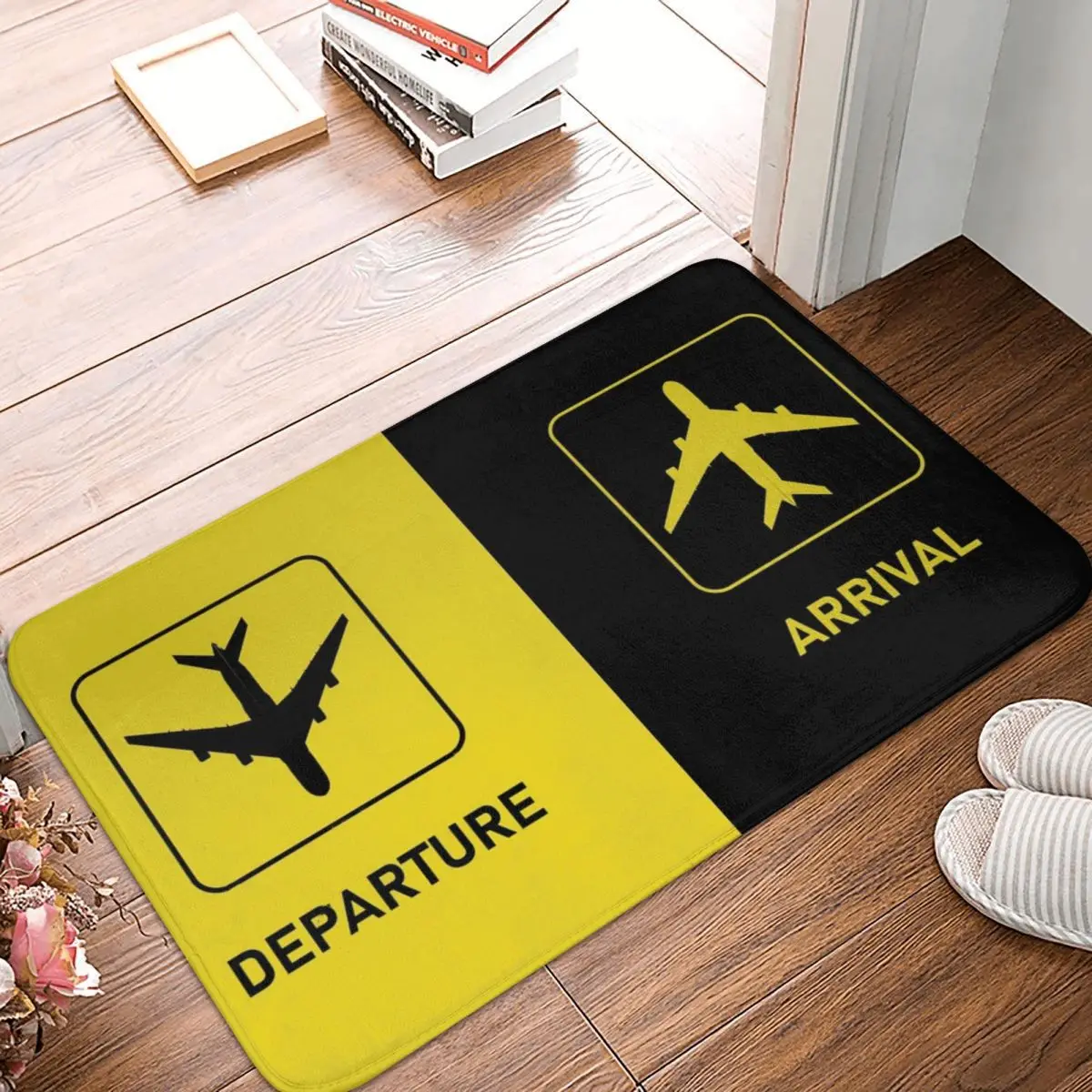 Aviation Arrival Departure & More Anti-slip Doormat Floor Mat Washable Carpet Rug for Entrance Home Bathroom Footpad Mats