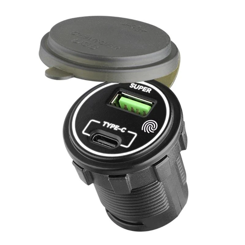 

F68B 2-Port 66W USB C PD30W And USB 36W Car Adapter with Touch Switches