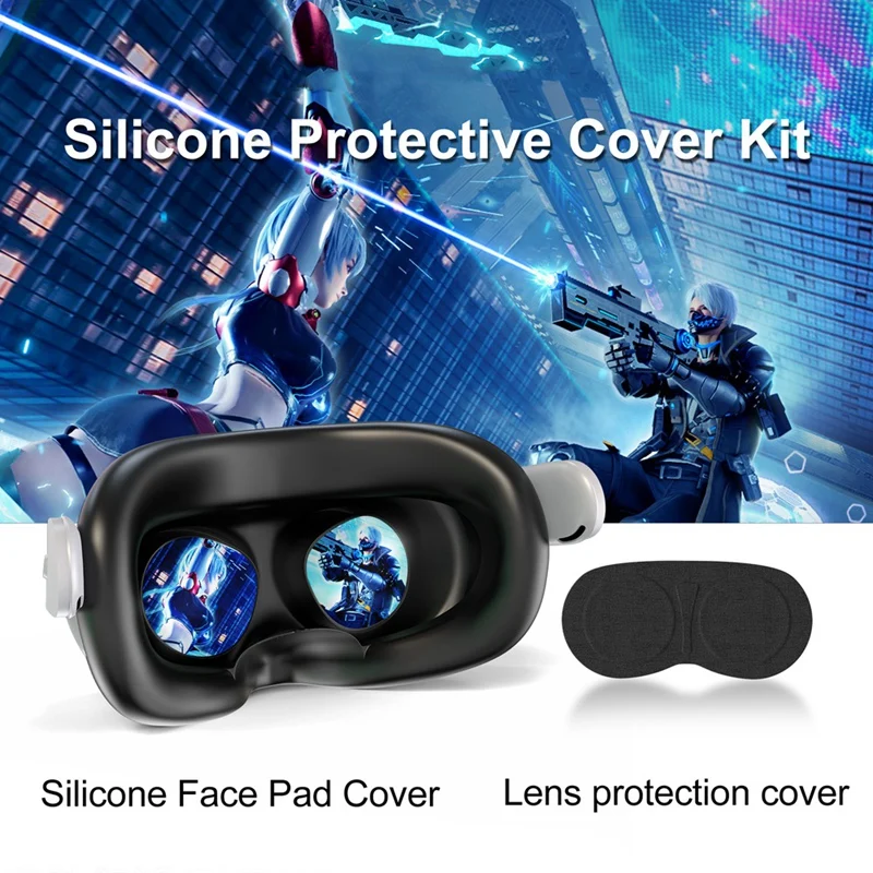 N84R-Silicone Face Mask Lens Protector For Meta Quest 3S, Sweat-Proof And Light-Proof Silicone Cover, Comfortable Experience