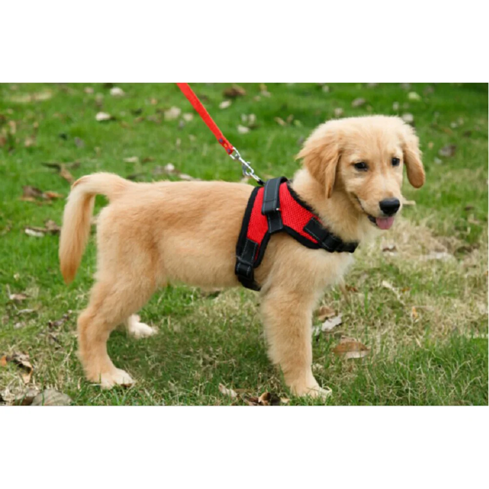 

Saddle Style Dog Harness Mesh Fabric Red Size S Easy Quick Release Comfortable Control Puppy Large Medium Harness