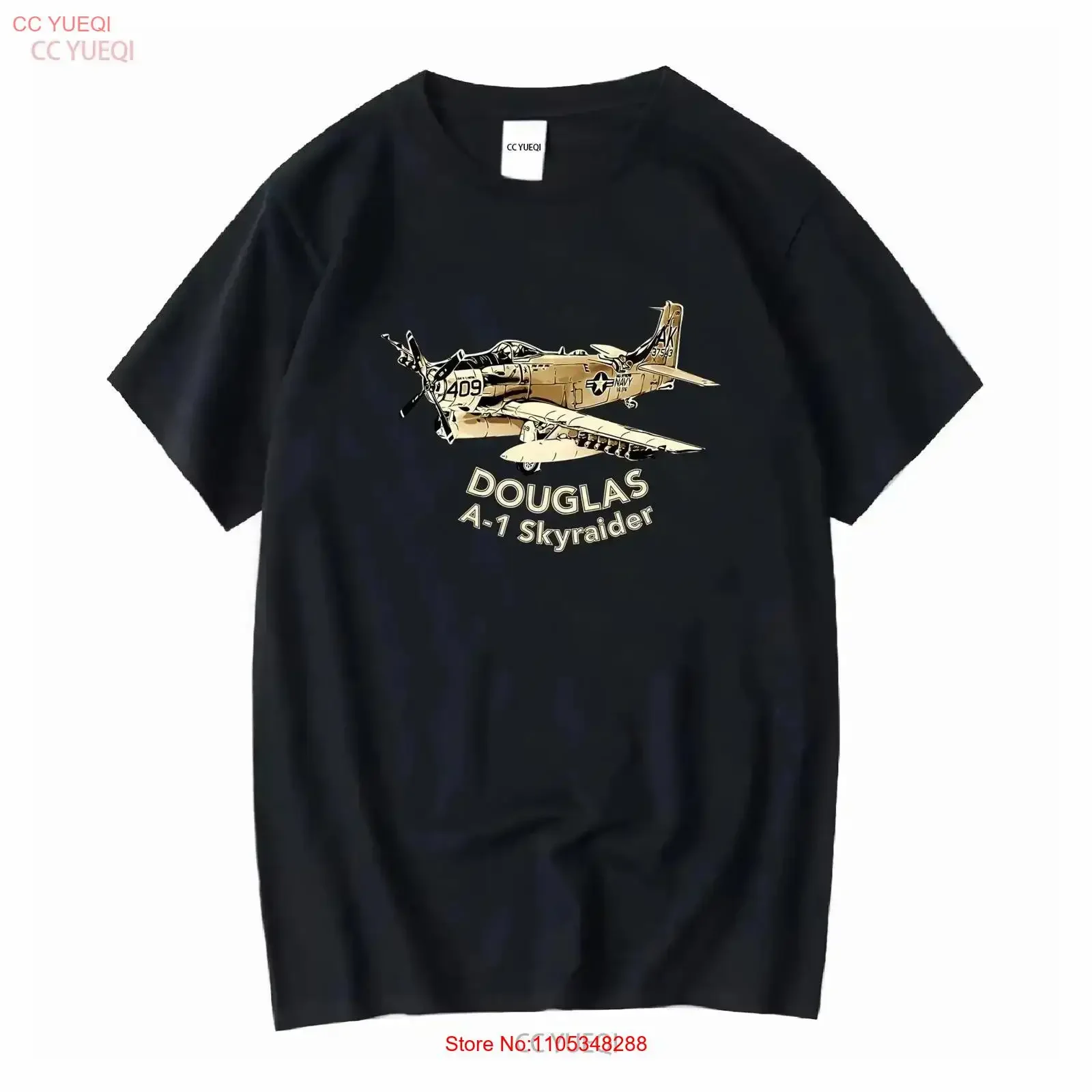 Douglas A1 Skyraider T-Shirt, alle Größen S 5XL, mehrfarbig, Vintage-Waschung, grafische Aufdrucke, leicht weich, stilvoll, atmungsaktiv, Streetwear
