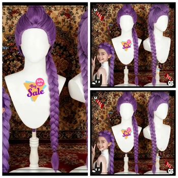 KPOP Demon Hunters Rumi Perruque de cosplay violette, perruq...
