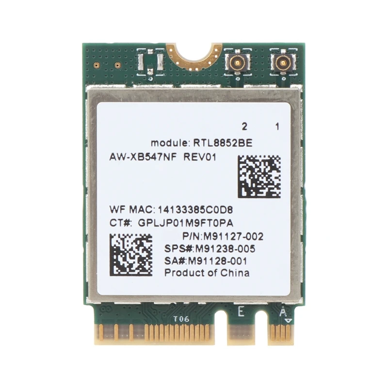 New RTL8852BE Dual Band 2.4G WIFI6 802.11ax WIFI Card 1800Mbps BT5.2 Module