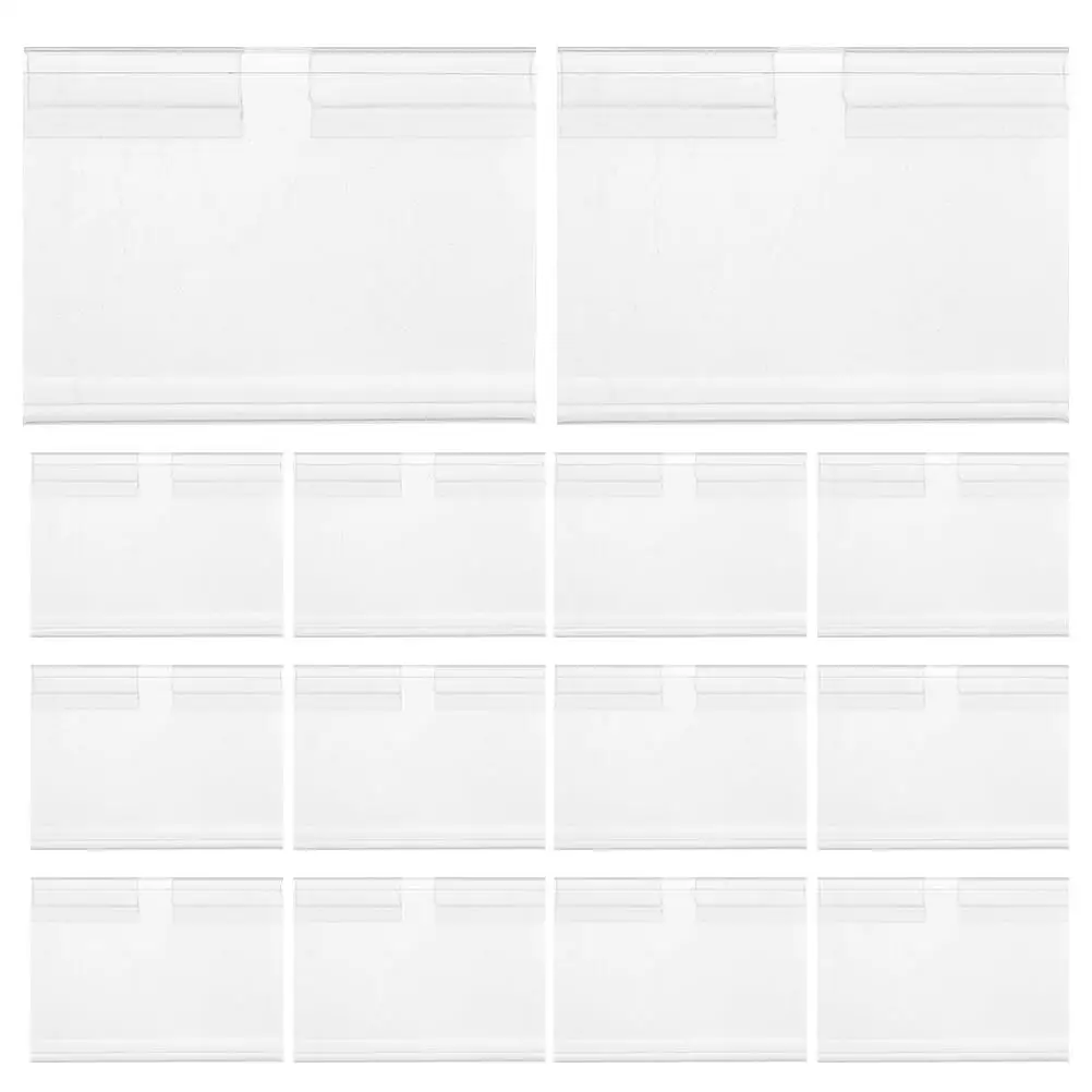 

20 Pcs PVC Price Tag Label Holder 80x28mm Shelf Sign Display Stand for Supermarket Store Fruit Shop Reusable Lightweight