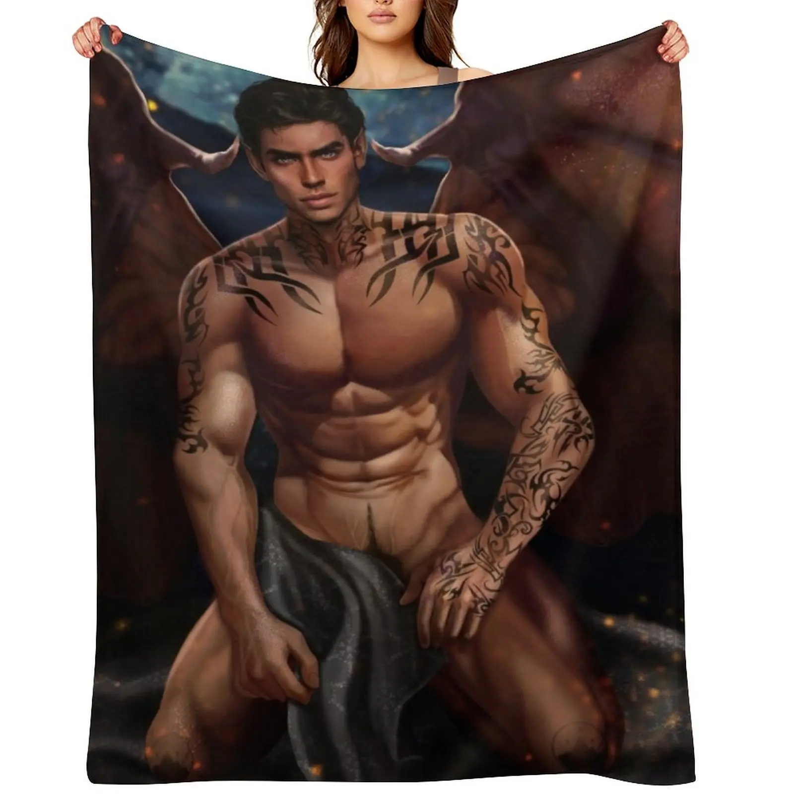

Rhysand from A Court Of Thorns And RosesII Throw Blanket halloween Luxury Plush Extra Large Throw Blankets