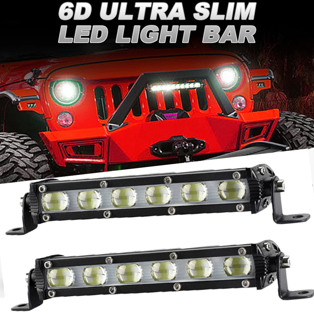 

Led Lights Bar Work Light 6D Lens Led Bar 12v Spotlight Offroad 4x4 Accessories Motorcycle Vehicle Flood Lights for Truck 7 Inch