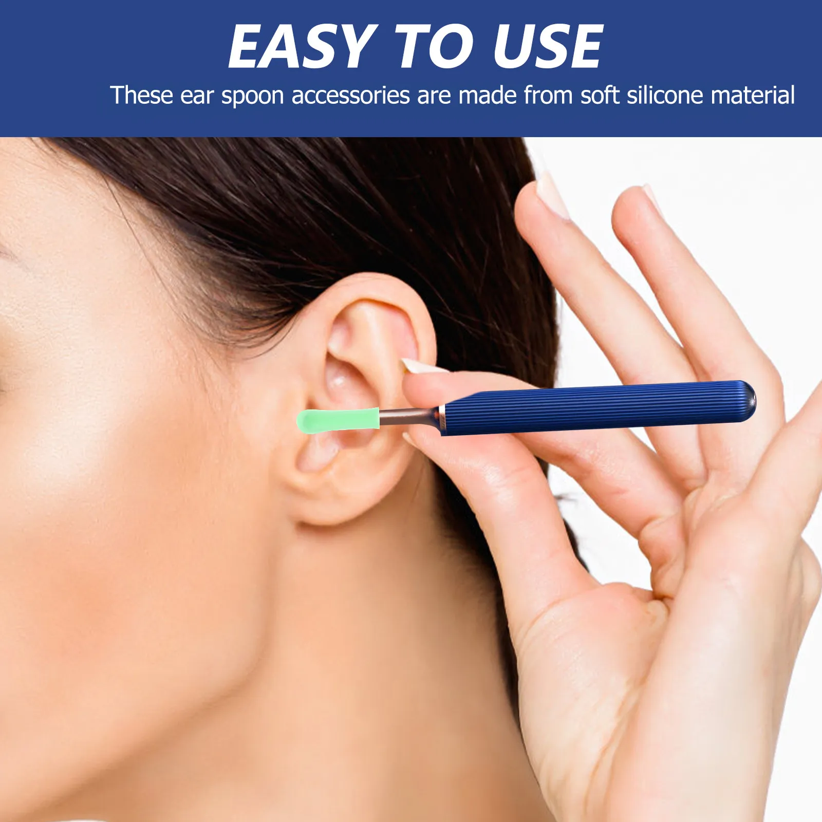 Replacement Ear Spoon Sleeves 10pcs Soft Silicone Ear Cleaning Cover for Safe Wax Removal Visible Ear Pick Protector
