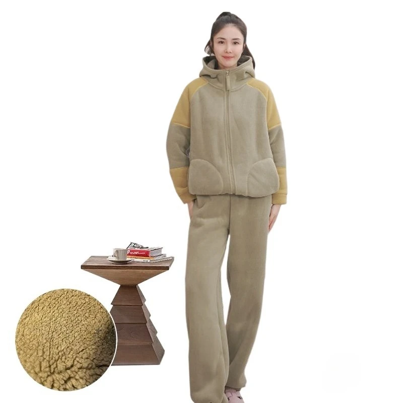 

[Extreme Cold Series] Austrian Velvet Hooded Couple Autumn and Winter New Models Can Be Worn Outside Women's Casual Suit Lounge